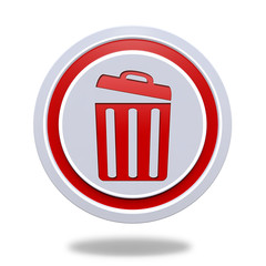 trash can circular icon on white background