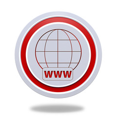 www circular icon on white background