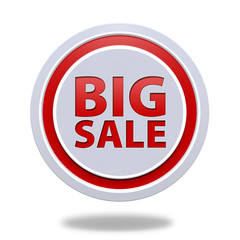 Big sale circular icon on white background