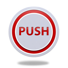 push circular icon on white background