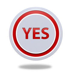 yes circular icon on white background