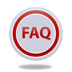 faq circular icon on white background