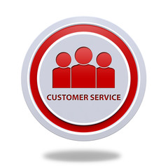 Customer service circular icon on white background