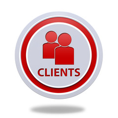 Client circular icon on white background