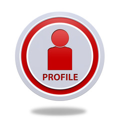 Profile circular icon on white background