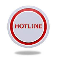 Hotline circular icon on white background