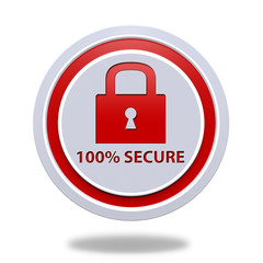 Lock circular icon on white background