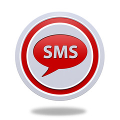 sms circular icon on white background