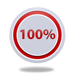 Hundred percent circular icon on white background