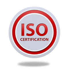 Iso certification circular icon on white background
