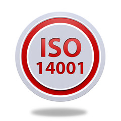 Iso 14001 circular icon on white background