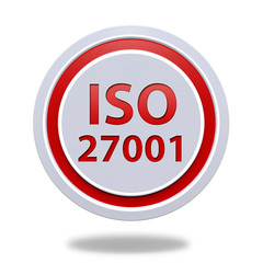 Iso 27001 circular icon on white background