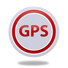 Gps circular icon on white background