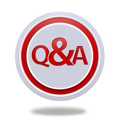 Q&A  circular icon on white background