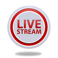 Live stream circular icon on white background