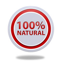 100% natural circular icon on white background