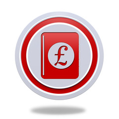pound money book circular icon on white background