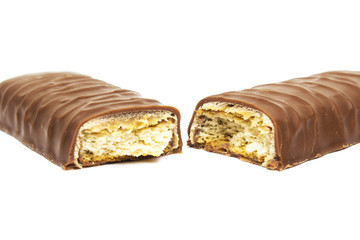 chocolate on a white background