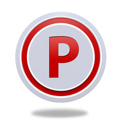 Parking circular icon on white background