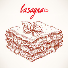 sketch lasagna - 73390524