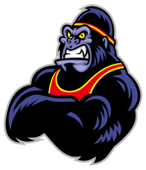 Big sporty gorilla crossed arm