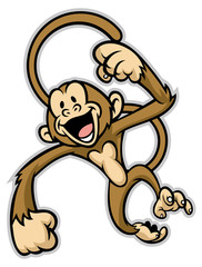 cheerful cute monkey