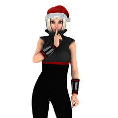 サンタクロース帽子の女性