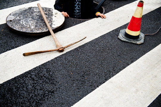 Working In A Open Manhole