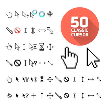 Classic cursor pack. Vector illustration