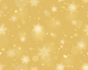 Snowflakes seamless background - Gold