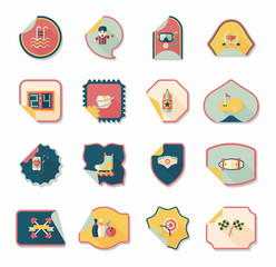 Sport sticker flat banner background set, eps10