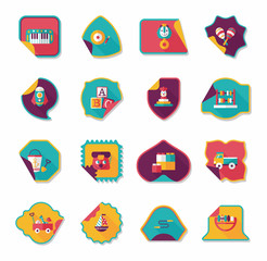 Toy sticker flat banner background set, eps10