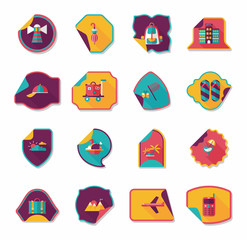 Travel sticker flat banner background set, eps10