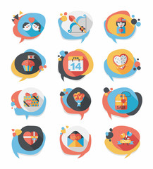 Valentine&rsquo;s Day speech bubble banner flat design background se