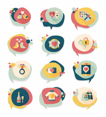 Valentine’s Day speech bubble banner flat design background se