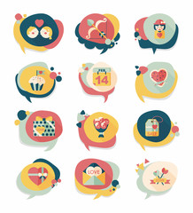 Valentine&rsquo;s Day speech bubble banner flat design background se