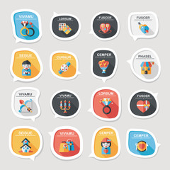 Valentine’s Day speech bubble banner flat design background se