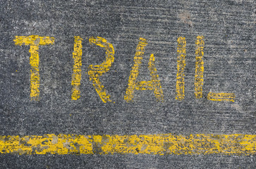 Trail walk route Sign and symbol on road