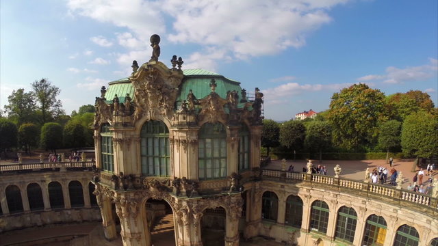 Rococo architecture aerial shot, Royal Palace Gallery Dresden