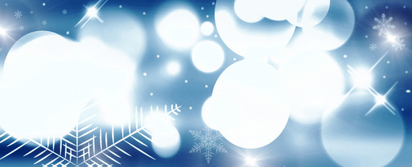 Abstract Christmas background with snowflakes and bokeh lights