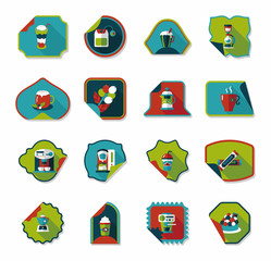 Coffee sticker flat banner background set, eps10