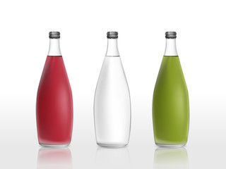 juice bottles set template isolated on white