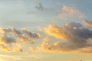 Foto auf Acrylglas Himmel Sonnenuntergangshimmel und orangefarbene Wolke