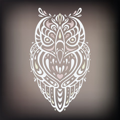 Decorative Owl. Ethnic pattern.