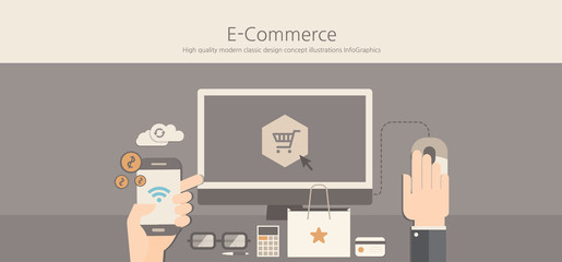 Modern and classic design e-commerce concept.