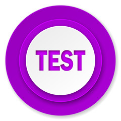 test icon, violet button
