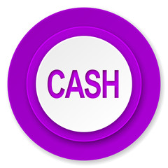 cash icon, violet button
