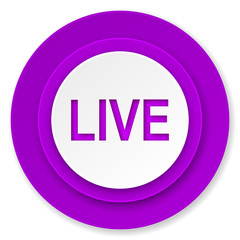 live icon, violet button