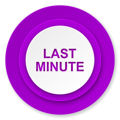 last minute icon, violet button