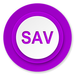 sav icon, violet button